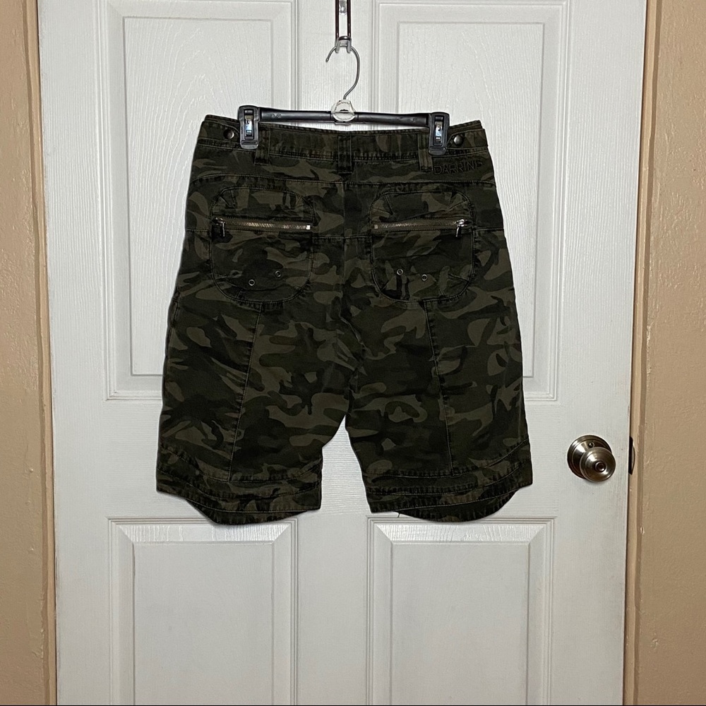 Darring Men Camo Shorts Green Cargo Size 32 - Picture 4 of 11